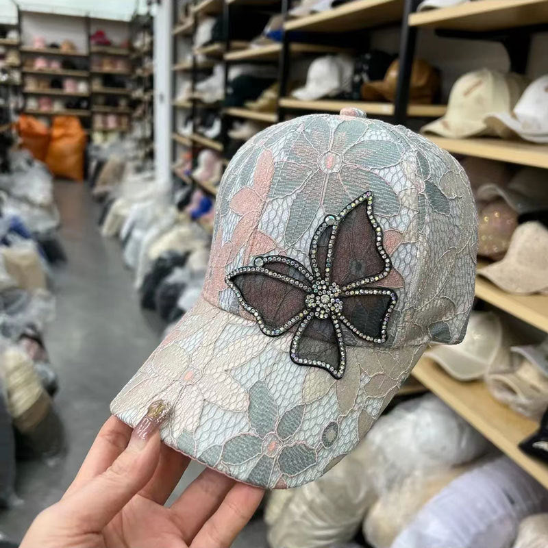 Wholesale Summer small floral stitching lace breathable baseball cap